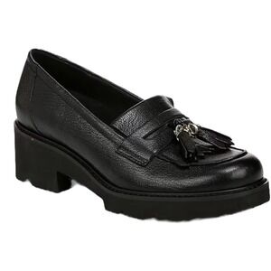 Naturalizer Womens Size 9 Black  Desmond Leather Tassel Platform Loafer Lug Sole